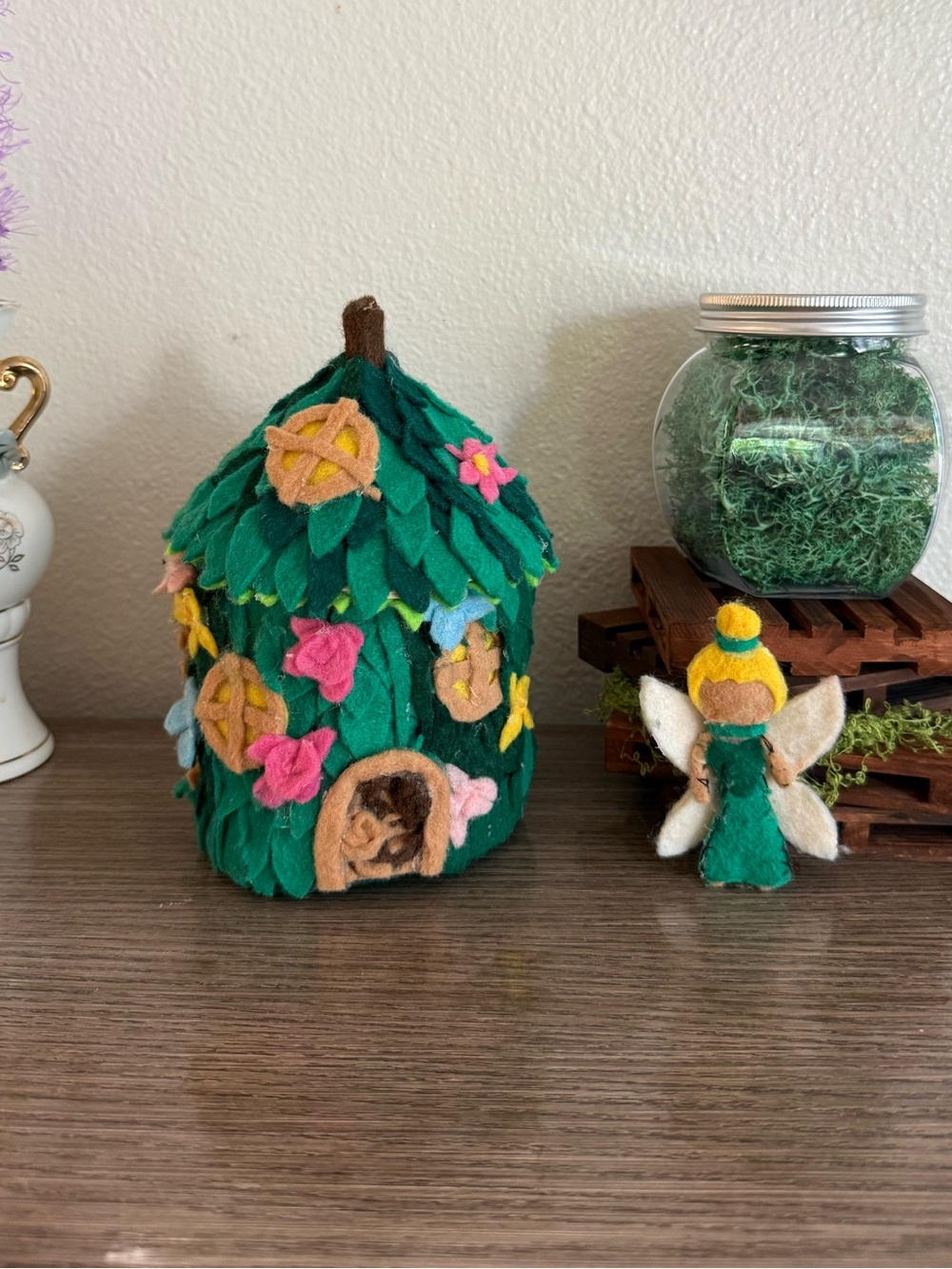 Handmade felt tinkerbell house
